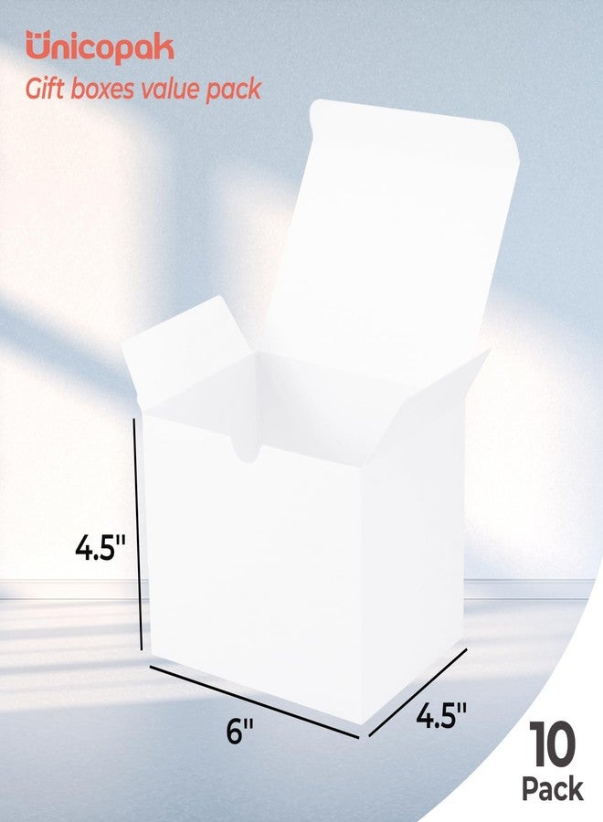 UnicoPak 10 Pack 6x4.5x4.5 Gift Boxes with Lids for Presents White Gift Boxes for Ornaments, Candles, Mugs, Crafting, Treat, Ideal for Birthday Christmas Party Homemade Business - Image 2